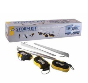 Awning Storm Tie Down Kit - 3 x 4m Straps Heavy Duty Hooks & Ratchets BG400