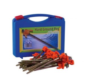 PLS Awning Drill Pegs Hard Ground Hi-Viz Peg X 20 Plastic Carry Case 6009945