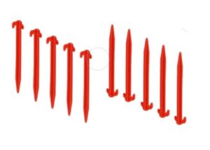 PLS Red Plastic Pegs 20cm Awning Tent Pegs x 10 6002700