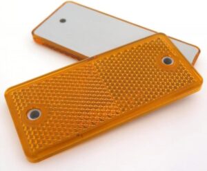 Reflective Rectangle 95mm x 60mm Orange Caravan Motorhome Campervan