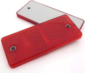 Reflective Rectangle 95mm x 60mm Red Caravan Motorhome Campervan