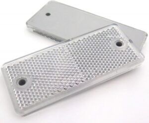 Reflective Rectangle 95mm x 60mm White Caravan Motorhome Campervan