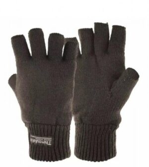 Highlander Stayner Acrylic Fingerless Gloves Black Thinsulate Lining