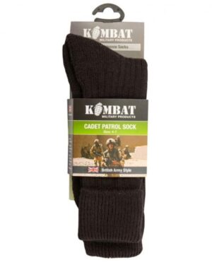Kombat Cadet Patrol Socks British Army Military Commando Black Size 4-7