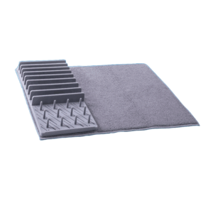 PLS Drying Rack Microfibre Mat Compact Foldable Drying Rack Grey