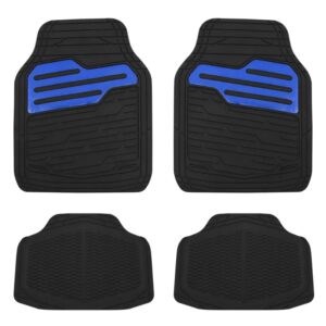 Streetwize Adonia Car Floor Mats 4 Pieces Rubber Metallic Blue Heel Pad SWCM126