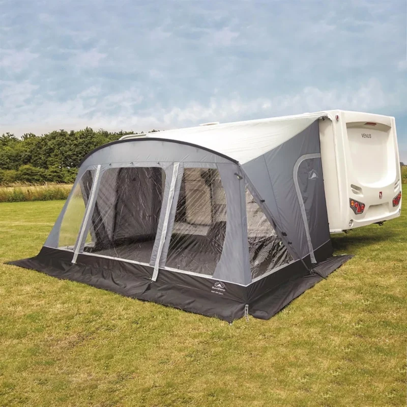 Sunncamp Swift 390 SC Caravan Porch Awning With Rear Upright Pads Grey