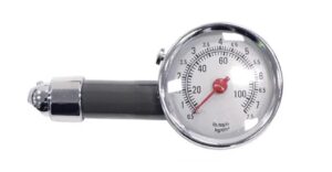 Streetwize Round Metal Tyre Pressure Gauge 10-40 PSI Car Van SW3216A