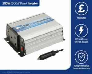 Streetwize 12v to 150 Watt 300 Watt Power Inverter Power 150 Watt SWINV150