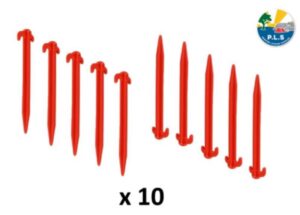 PLS Red Plastic Pegs 20cm Awning Tent Pegs x 10 6002700
