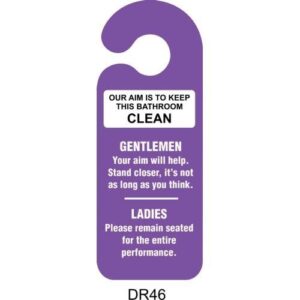 Keep This Bathroom Clean Vinyl Novelty Door Hanger