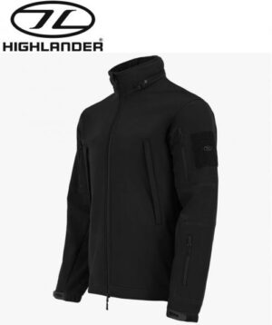 Highlander Black Tactical Soft Shell Jacket Warm Waterproof Army Coat