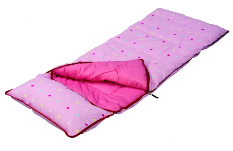 Sunncamp Deluxe Junior Pink Dotty With Pillow Sleeping Bag - Image 3