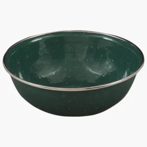 Highlander Forest Green Deluxe Enamel Bowl With Stainless Steel Rim 15cm