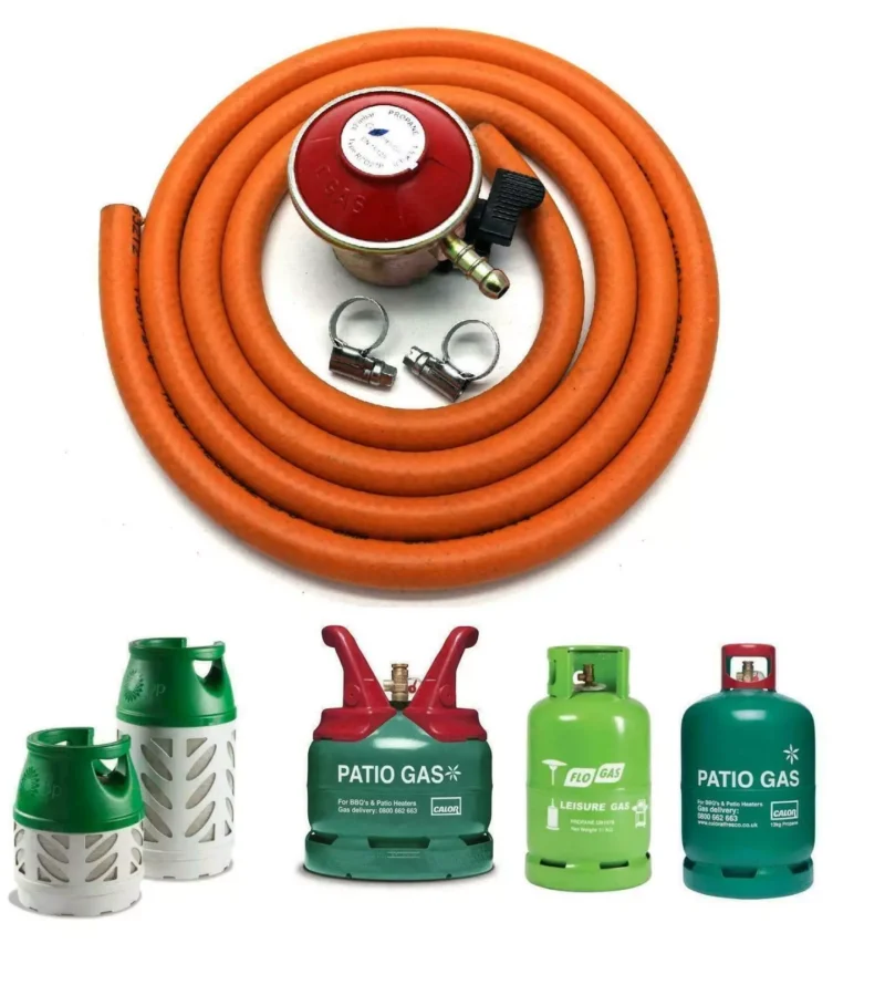 Patio Heater BBQ 27mm Propane Gas Regulator + LP Hose + 2 Clips - Image 3