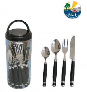 PLS Cutlery Set 24 Pieces in Resealable Plastic Tubula Caravan Motorhome MI520