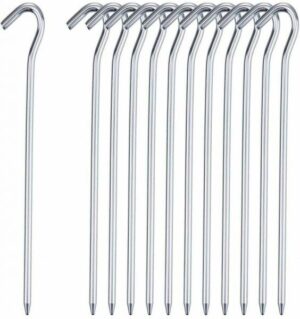 Highlander 24cm 9.5" Steel Round Wire Tent Pegs x 10 Camping Caravan