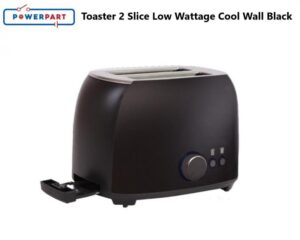 Powerpart Toaster 2 Slice Low Wattage Cool Wall Black Caravan Camping PO242