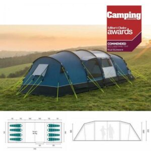 Royal Buckland 8 Berth Person Large Family Poled Tent 4 Sleeping Areas