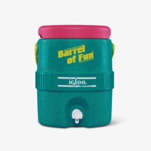 Igloo Retro Barrel of Fun 2 Gal Retro Jade Beverage Cooler
