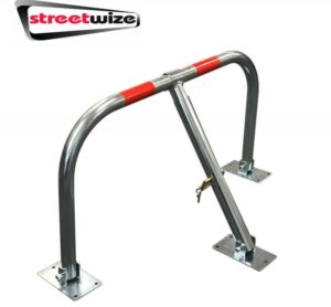 3 Legged Folding Security Car Parking Barrier Post With Padlock & 3 Keys SWWL10