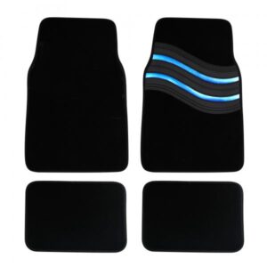 Streetwize Wave Carpet Car Mats Anti-Slip Heavy Duty Universal SWCM140 Blue