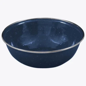 Highlander Deluxe Enamel Bowl With Stainless Steel Rim 15cm Blue