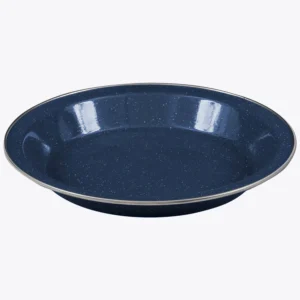 Highlander Blue Deluxe Enamel Plate With Stainless Steel Rim 25cm