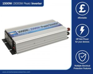 Streetwize Power Inverter 12v to 230V Mains 1500 Watt 3000 Watt Peak Power SWINV1500