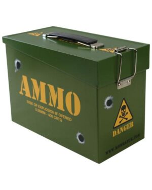 Kombat UK Army Ammo Tin Metal Storage Box Hinged Flip Lid Boys Soldier Lunch Box