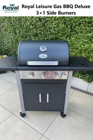Royal Leisure Gas BBQ Deluxe 3+1 Side Burners Outdoor Garden Cooking Barbecue