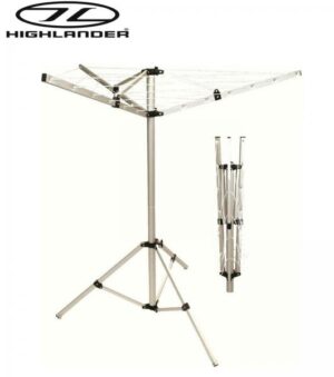 Highlander Portable Aluminium Clothes Line Camping Caravan Washing Airer Dryer