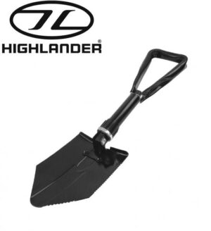 Highlander Double Folding Shovel Compact Folding Heavy Duty Serrated Blade