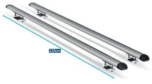 Streetwize Universal 135cm Aluminium Roof Rack Cross Bars for Cars Raised Rails SWRB17