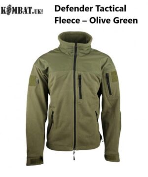 Kombat UK Tactical Defender Military Army Fleece Zip Jacket Olive Green