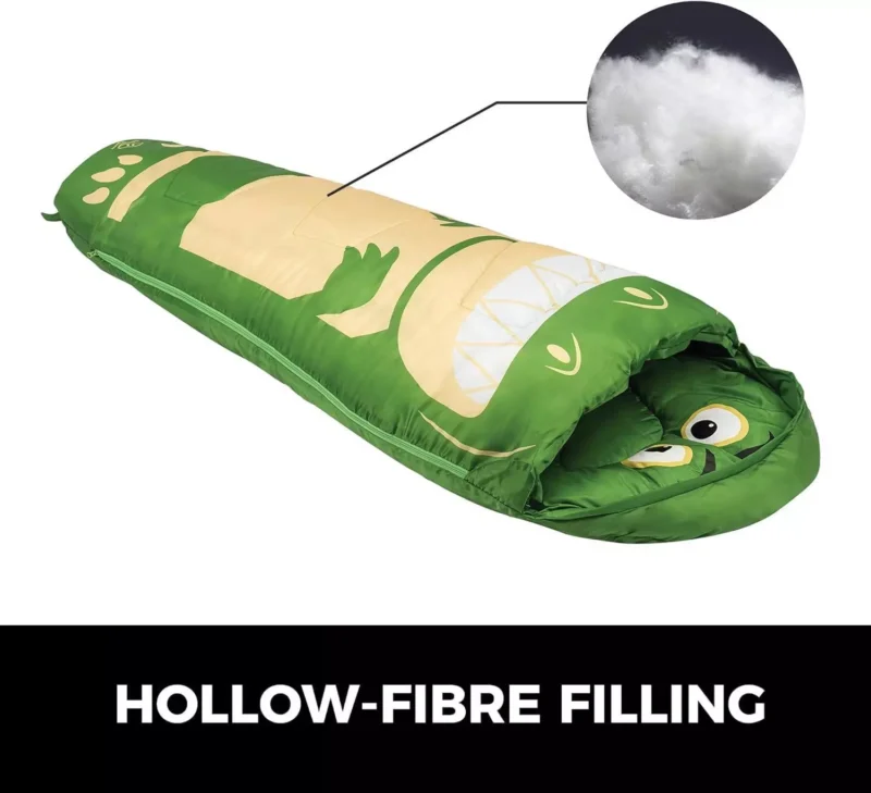 Highlander Kids Creature Mummy Sleeping Bag Crocodile + Backpack Sack - Image 6