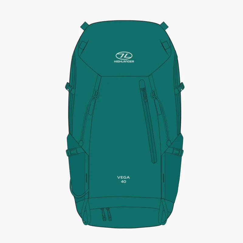 Highlander VEGA Rucksack 40L Women's Teal or Graphite RUC290L - Image 6