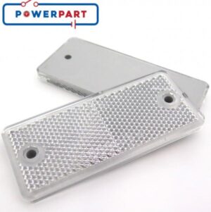Reflective Rectangle 95mm x 60mm White Caravan Motorhome Campervan