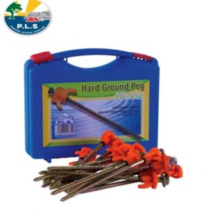 PLS Awning Drill Pegs Hard Ground Hi-Viz Peg X 20 Plastic Carry Case 6009945