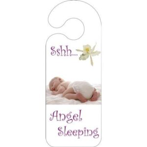 Sshh Angel Sleeping Door Hanger Bedroom Quality Vinyl Novelty Door Hanger