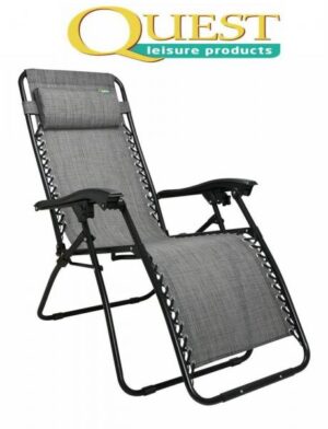 Quest Hygrove Zero Gravity Relaxer Chair in Grey Camping Caravan Motorhome F2027