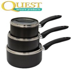 Quest Easy Clean Non-Stick 3 Piece Pan Set Caravan Motorhome Camping K0068
