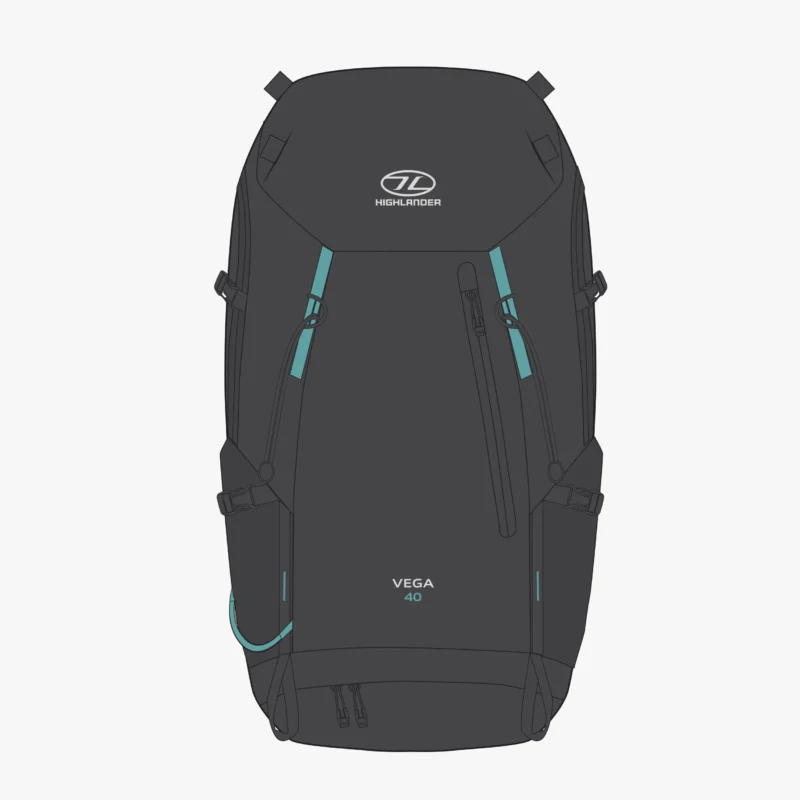 Highlander VEGA Rucksack 40L Women's Teal or Graphite RUC290L - Image 8