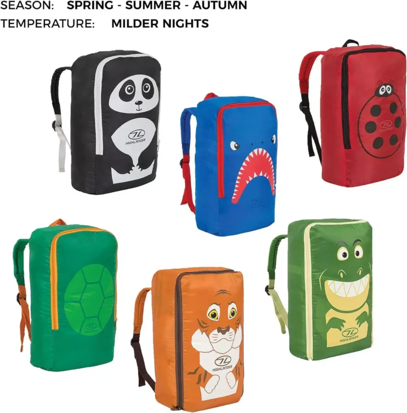 Highlander Kids Creature Mummy Sleeping Bag Crocodile + Backpack Sack - Image 8