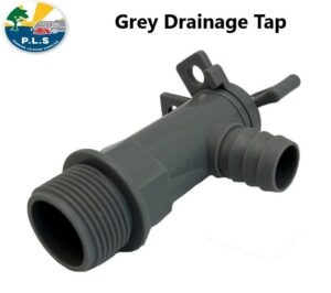 Waste Water Drainage Outlet Tap Grey 3/4' BSP For 25mm Hose Caravan Motorhome