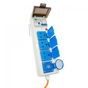 Leisurewize 5 Way Mobile Mains Unit Campsite Power Hook Up RCD Cable Lead