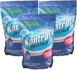 3 x Kontrol Refill Damp Moisture Trap Absorber Crystals 2.5kg Total 7.5kg