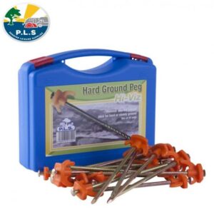 PLS Hard Ground Awning Tent Pegs Box x 20 With Hi-Viz Plastic Hooks 6009935