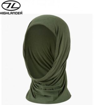 Highlander Lightweight Headover Moisture Wicking Face Mask Balaclava Olive Green