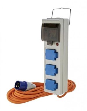 Crusader 3 Way Mobile Mains Unit RCD Campsite Power Hook Up - V762